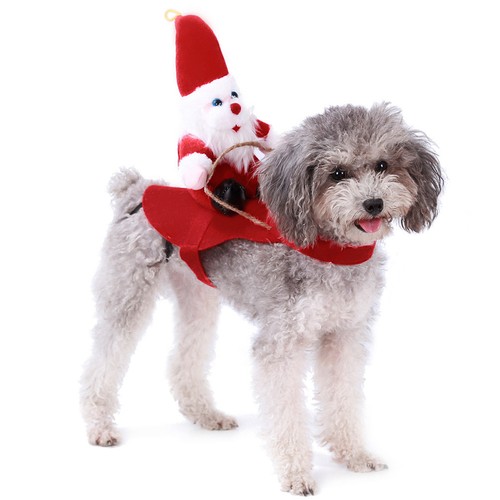 Christmas santa riding dog - christmas,