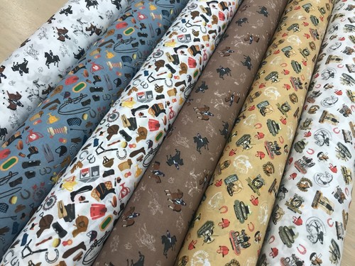 Printed cotton fabric horse