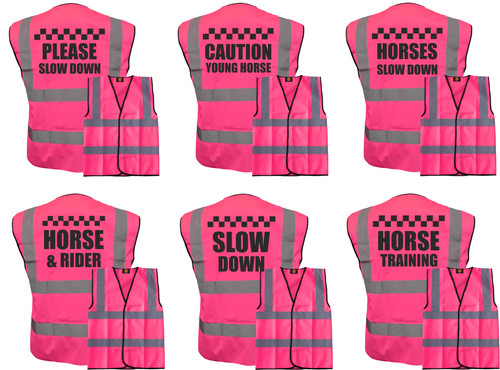 Horse riding vis pink vest - riding, hi